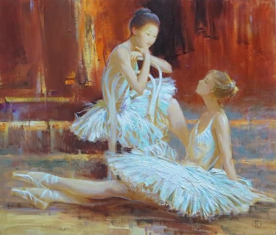 Komarova Elena Peinture à l'huile - Danseuse de ballet 2